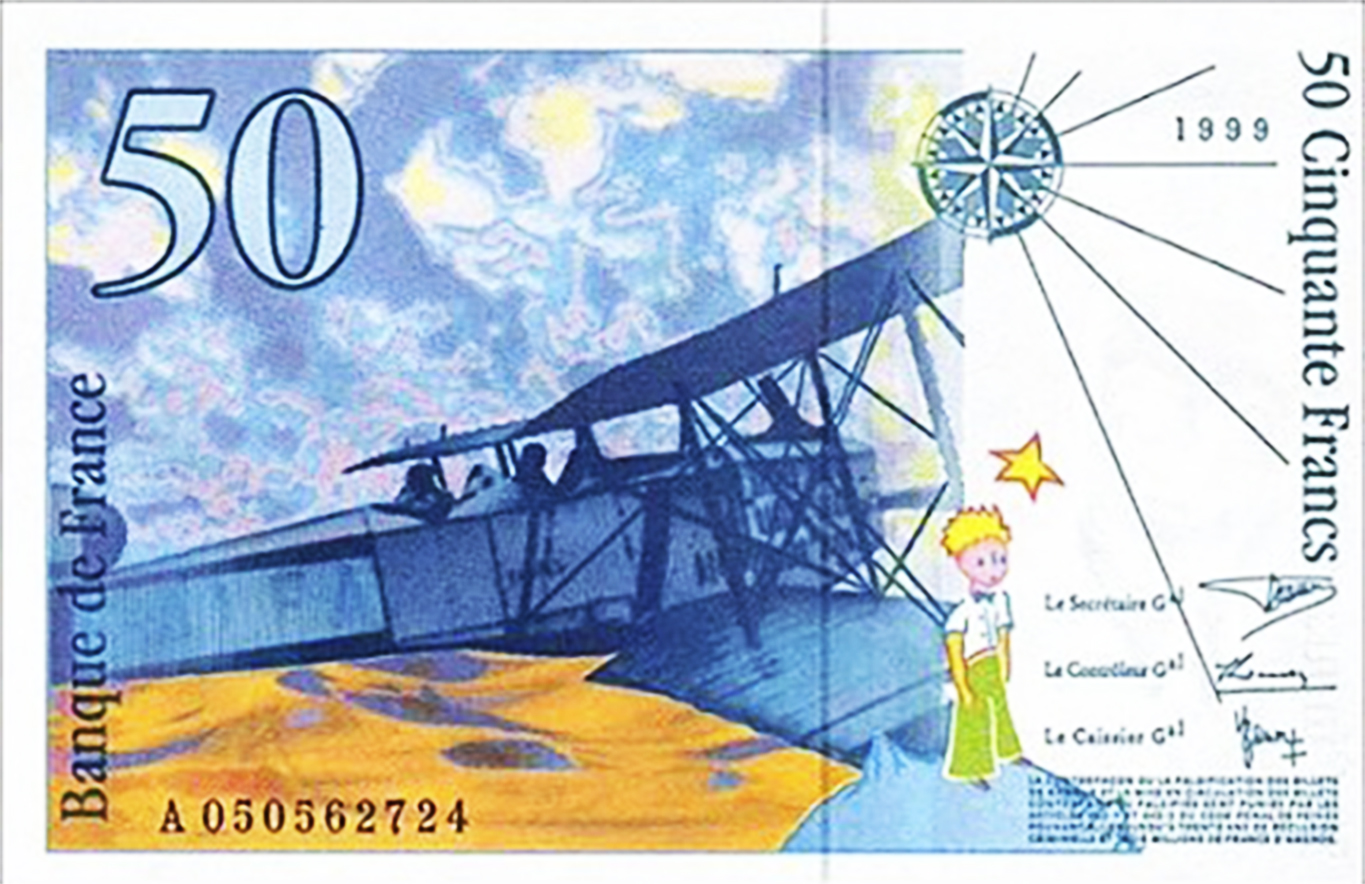 Reverso del billete de 50 francos franceses (Francia)