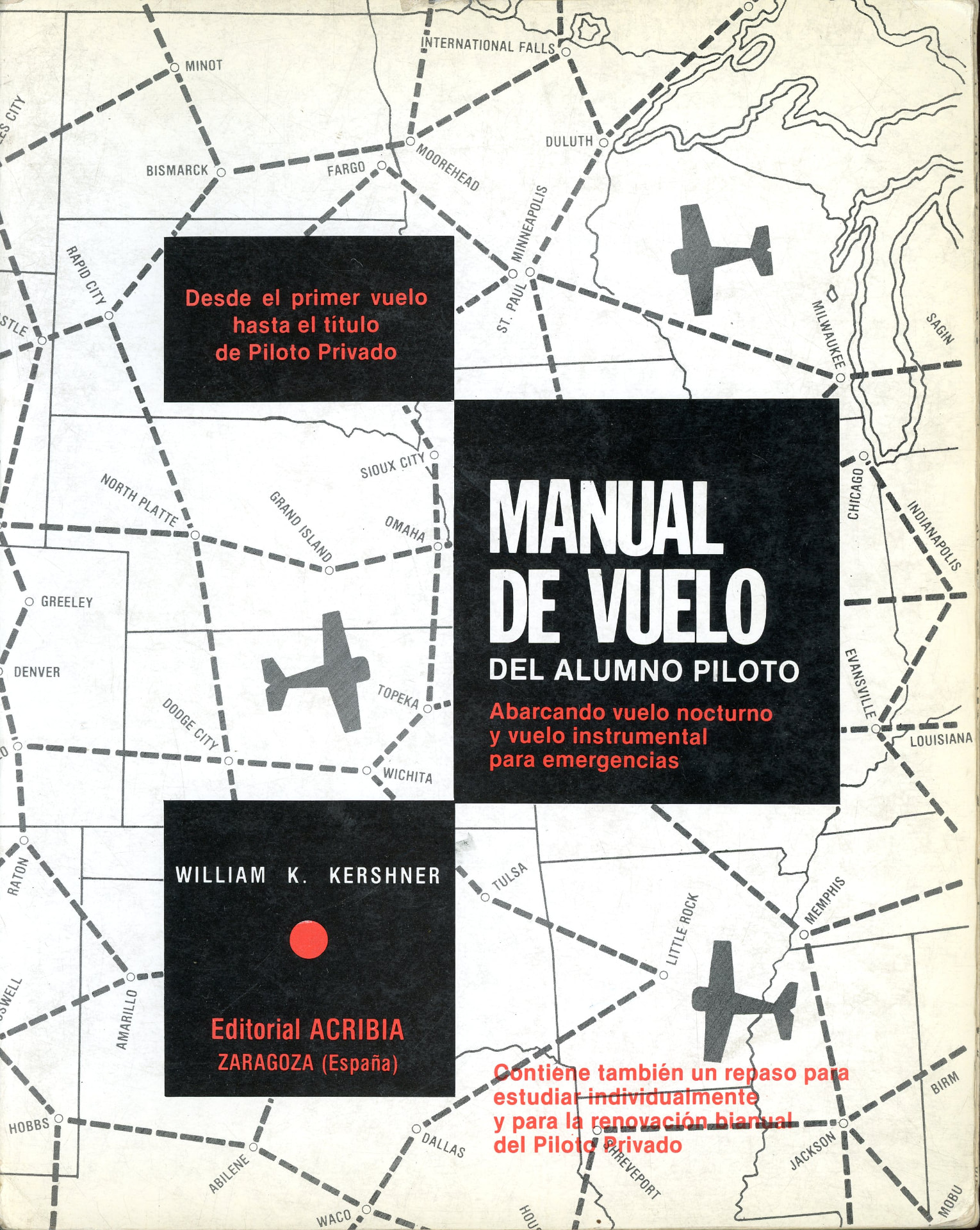 Portada del libro «Manual de Vuelo del Alumno Piloto», de William K. Kershner