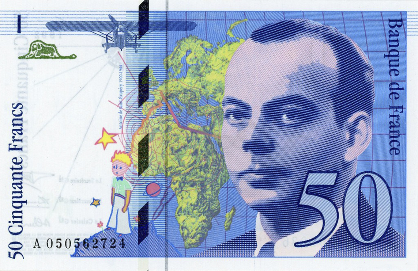 Anverso del billete de 50 francos franceses (Francia)