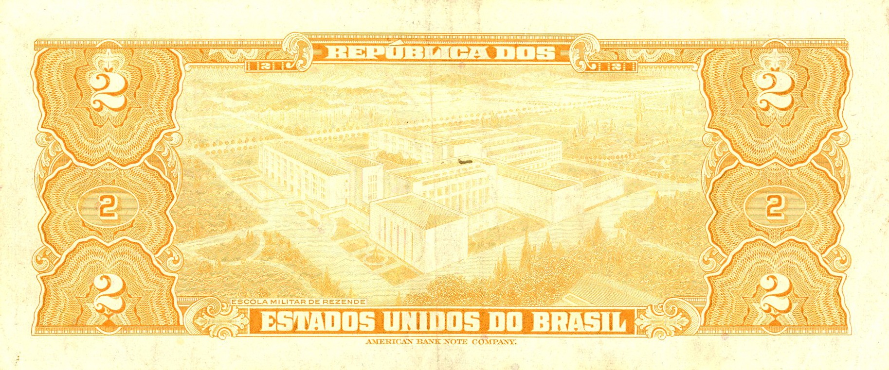 Reverso del billete de 2 cruzeiros (Brasil)