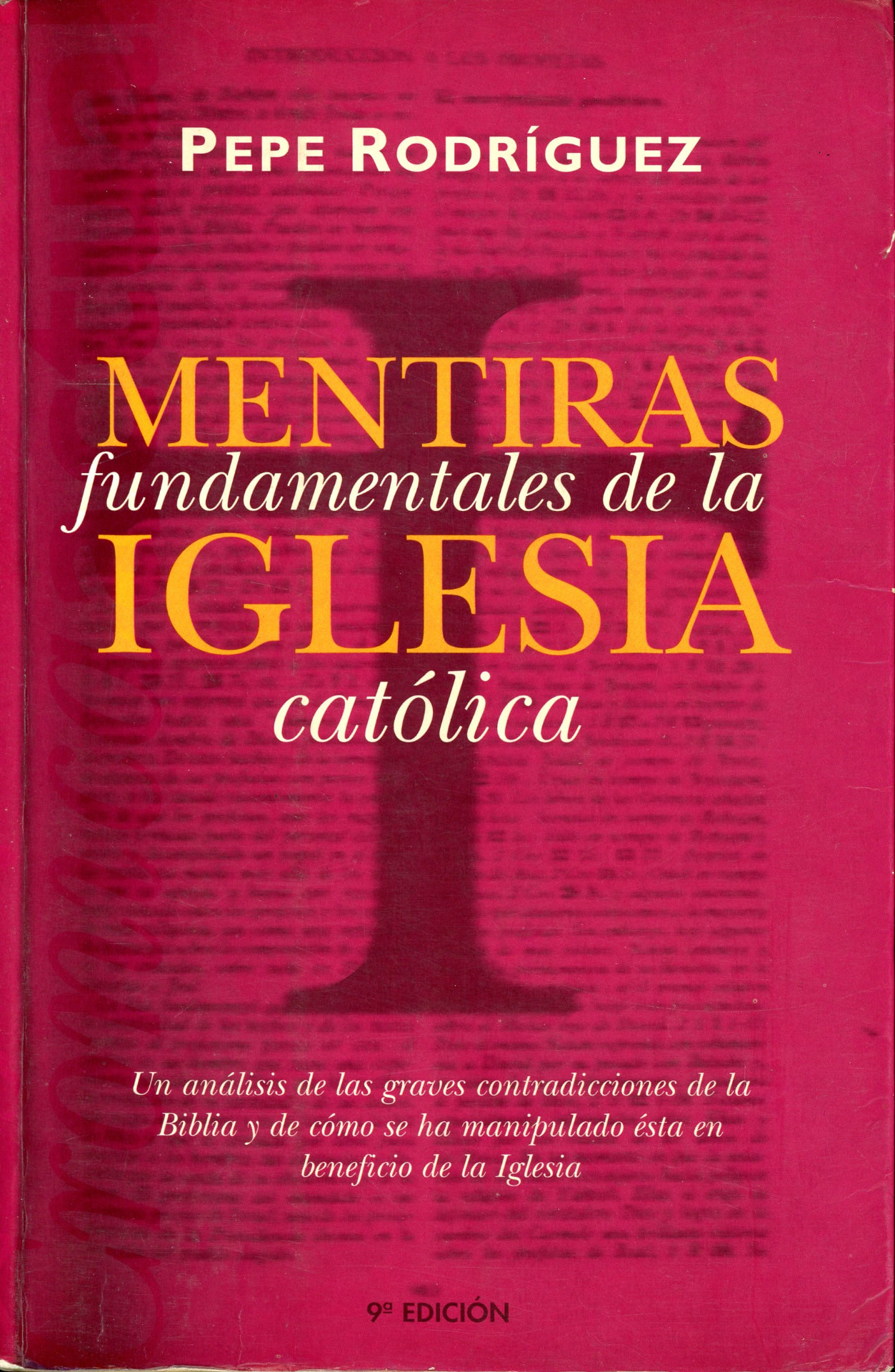 Portada del libro «Mentiras fundamentales de la Iglesia católica», de Pepe Rodríguez