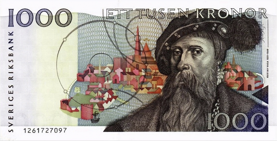 Anverso del billete de 1.000 coronas suecas (Suecia)