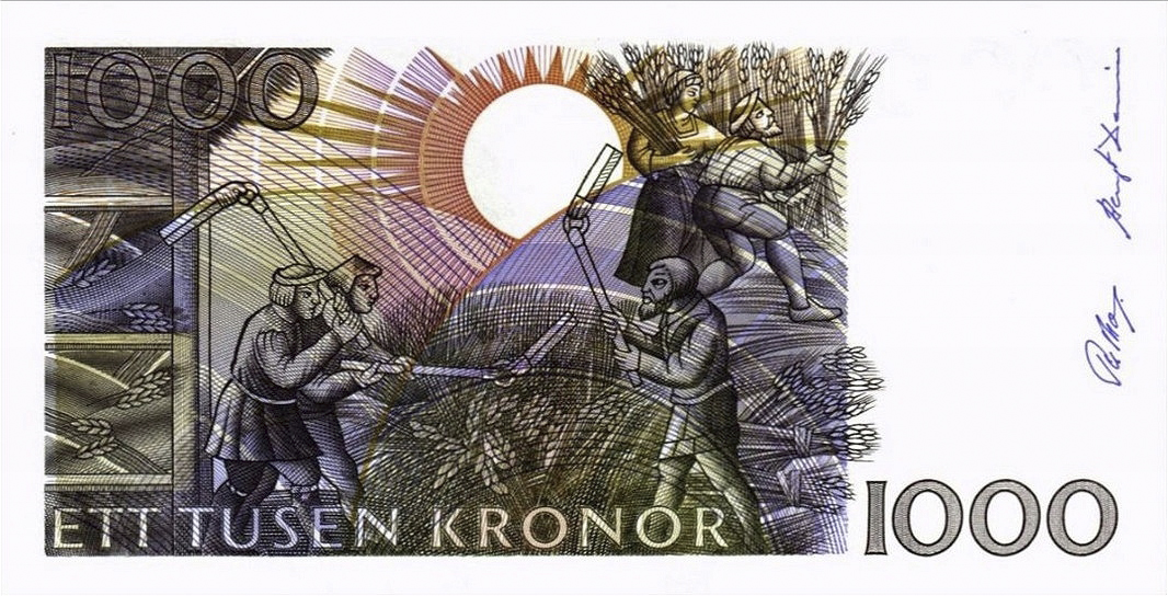 Reverso del billete de 1.000 coronas suecas (Suecia)
