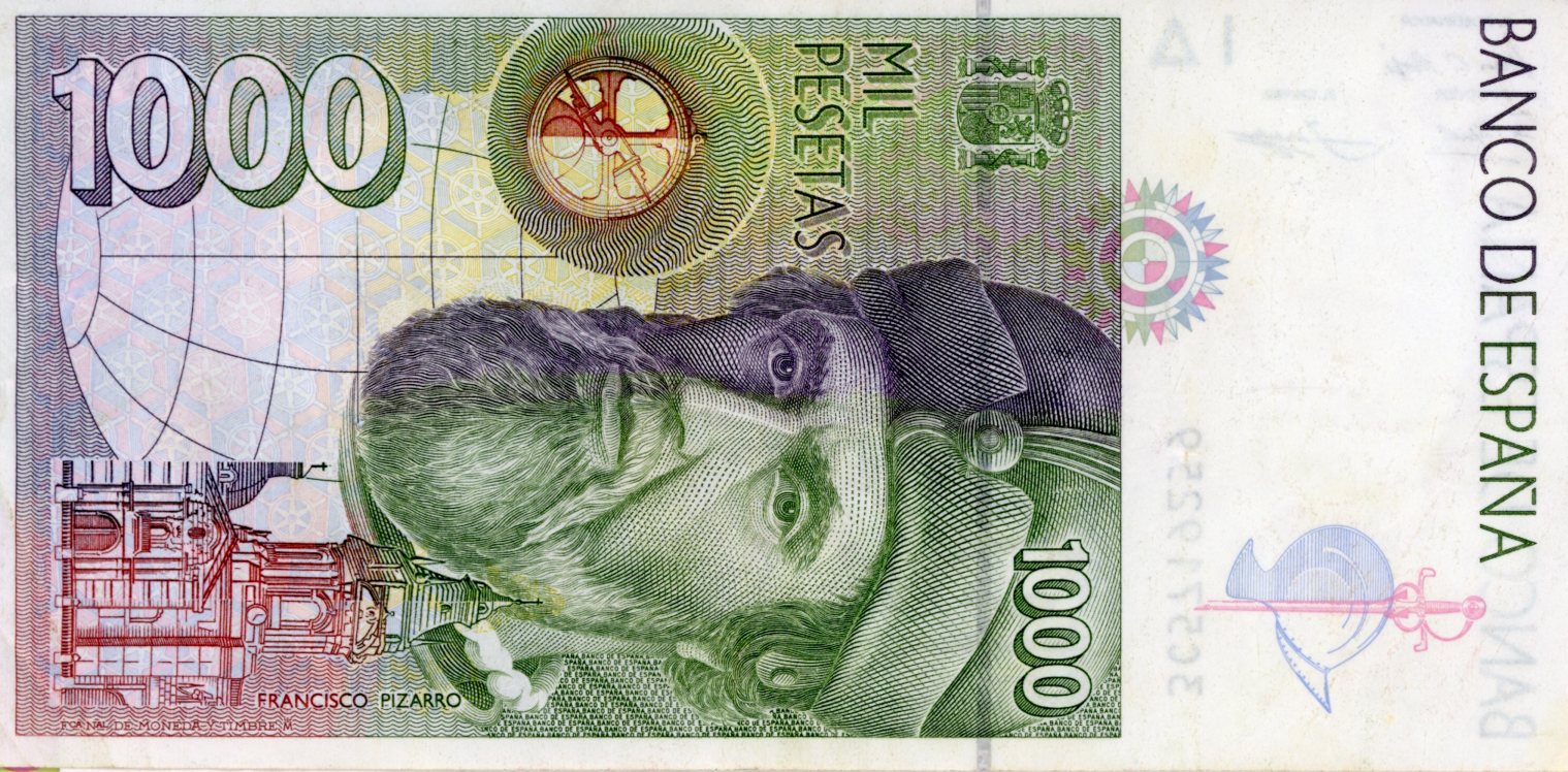 Reverso del billete de 1.000 pesetas (España)