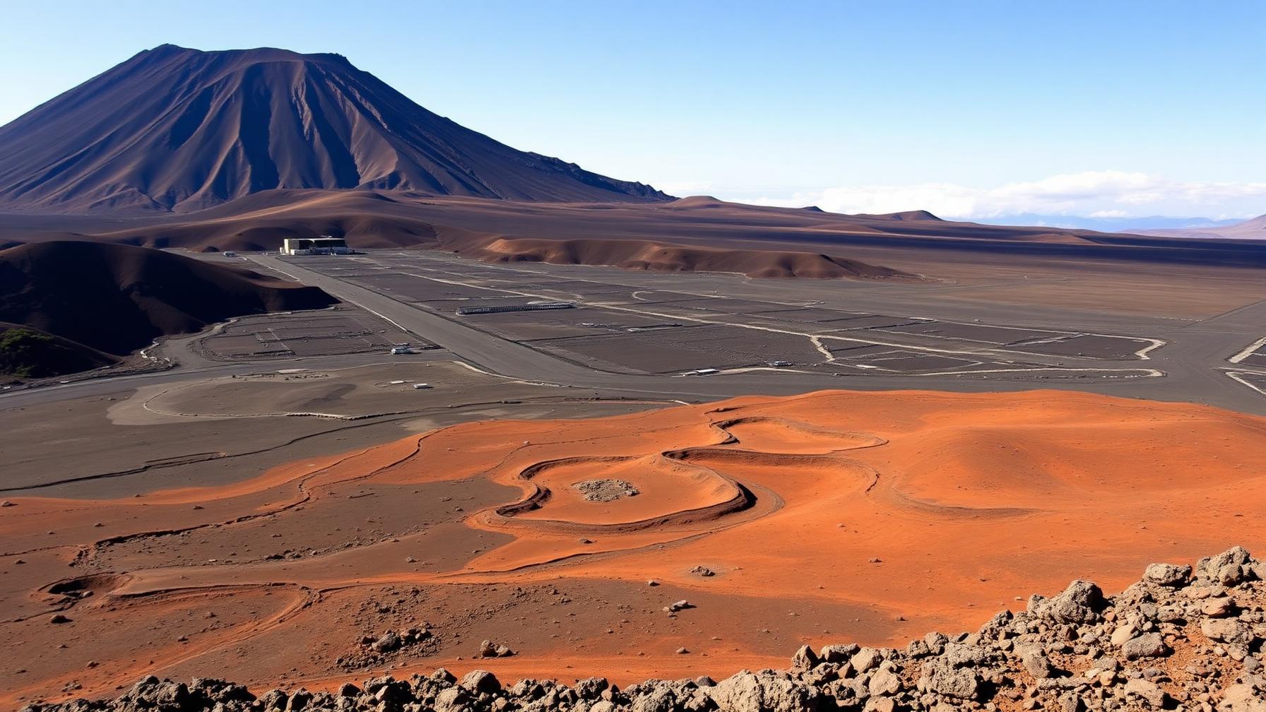 Llanura volcánica de Las Cañadas con conos y coladas de lava